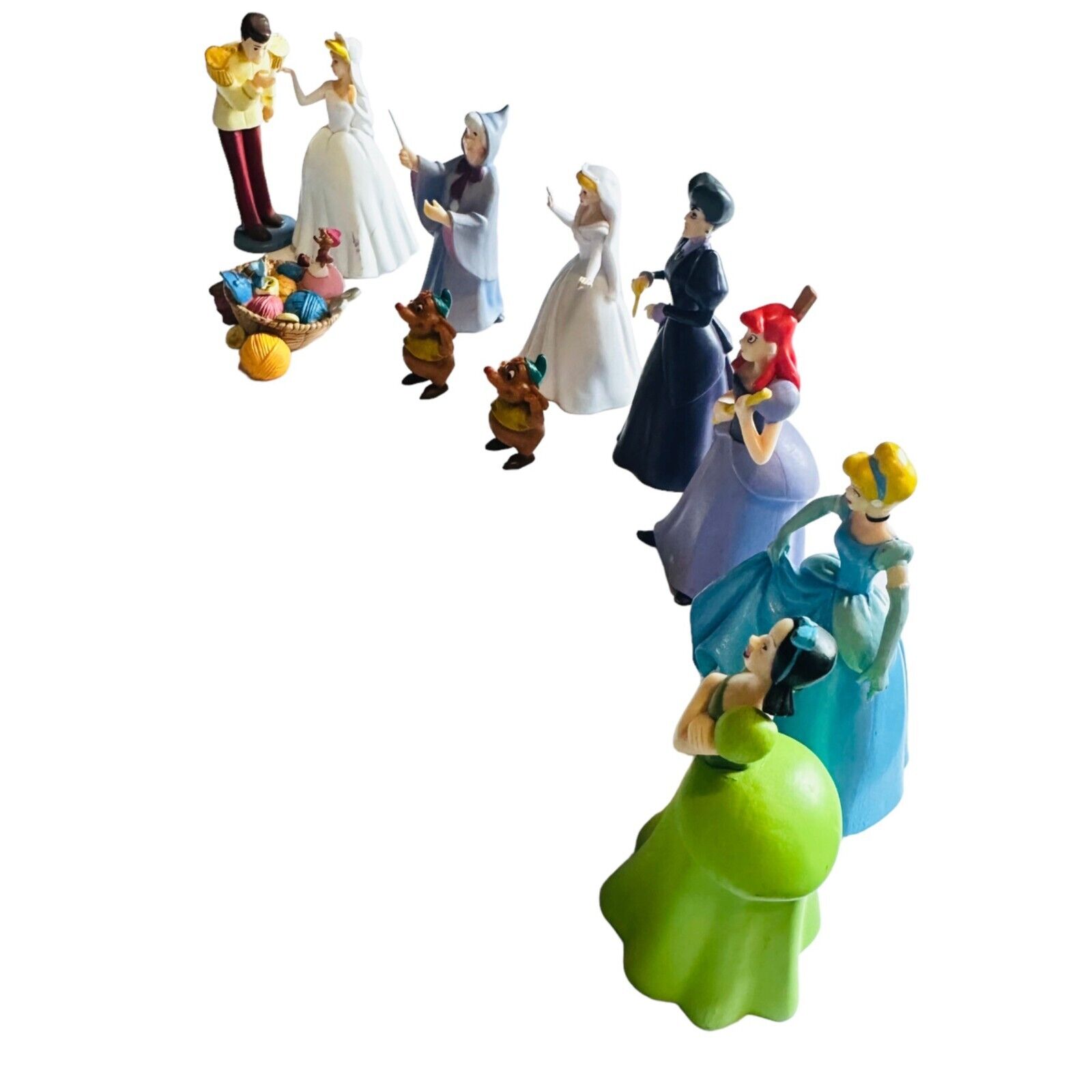 Vtg Disney Cinderella Figures Toys Prince Fairy Godmother Evil Stepmother Sister