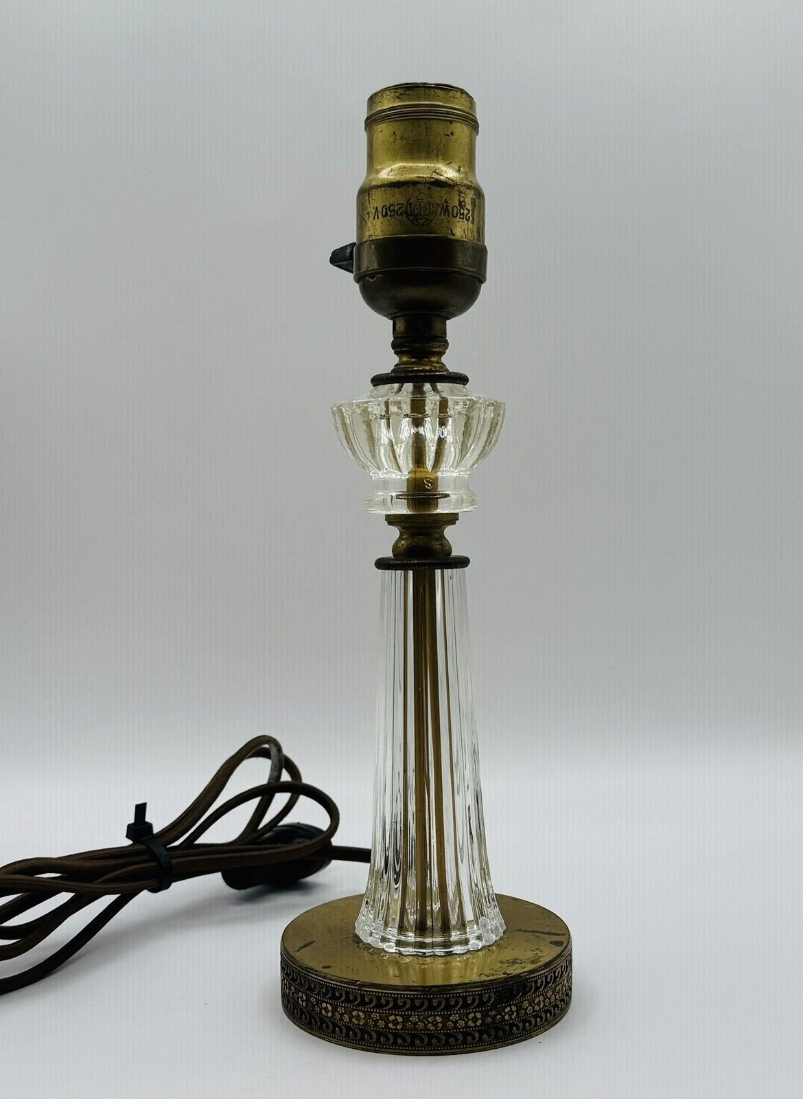 Vintage 1940s Hubbell Candlestick Boudoir Table Lamp