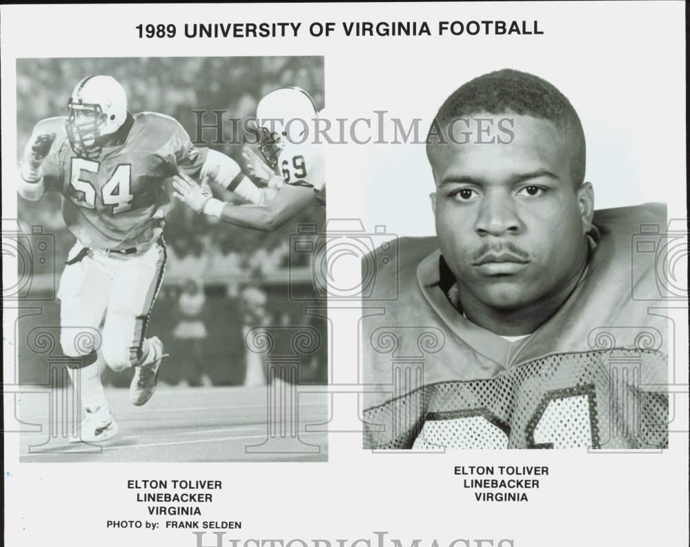 1989 Press Photo University of Virginia\'s linebacker Elton Toliver - lra52595