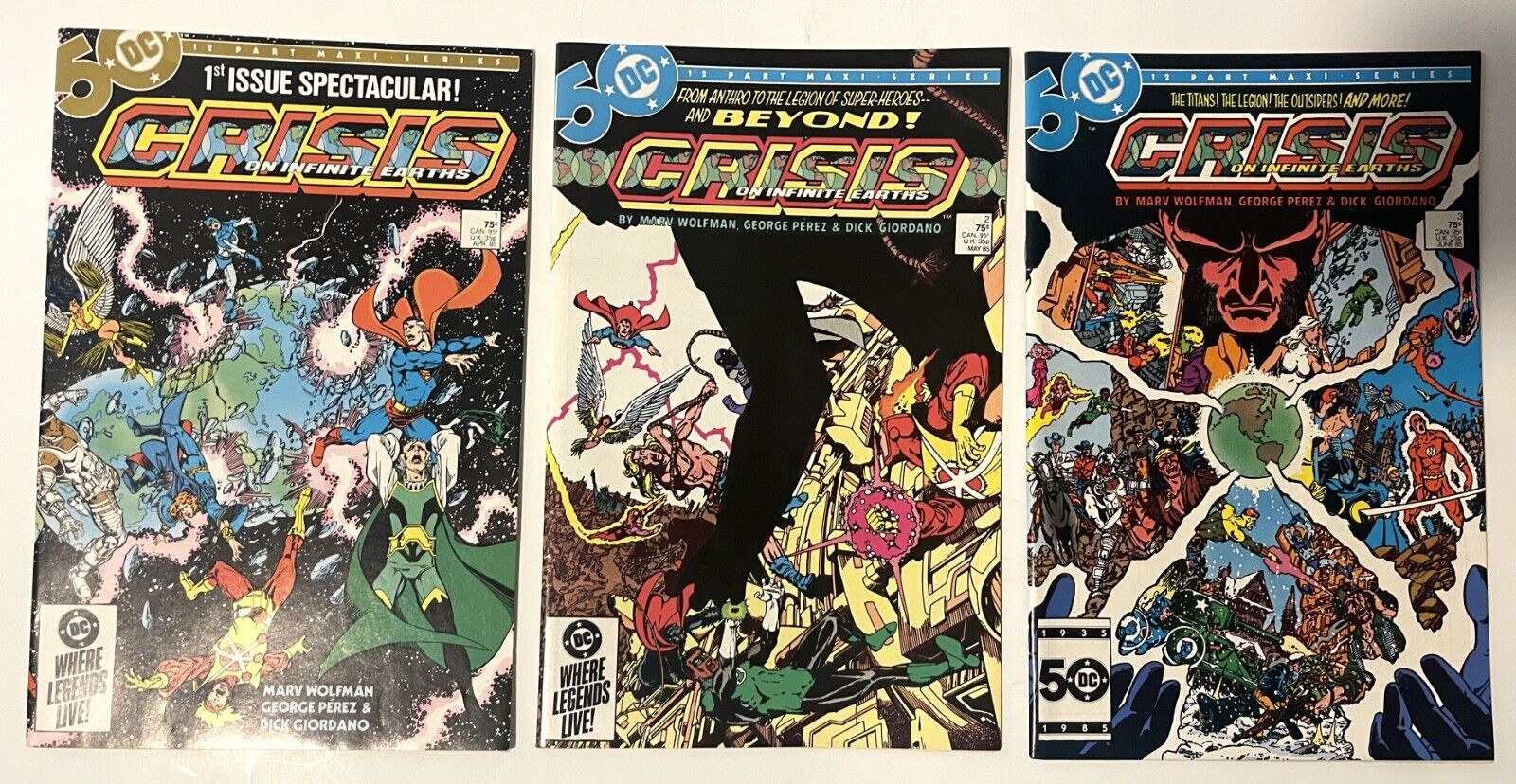 Crisis on Infinite Earths #1-12  Complete Set  DC 1985-86   NM