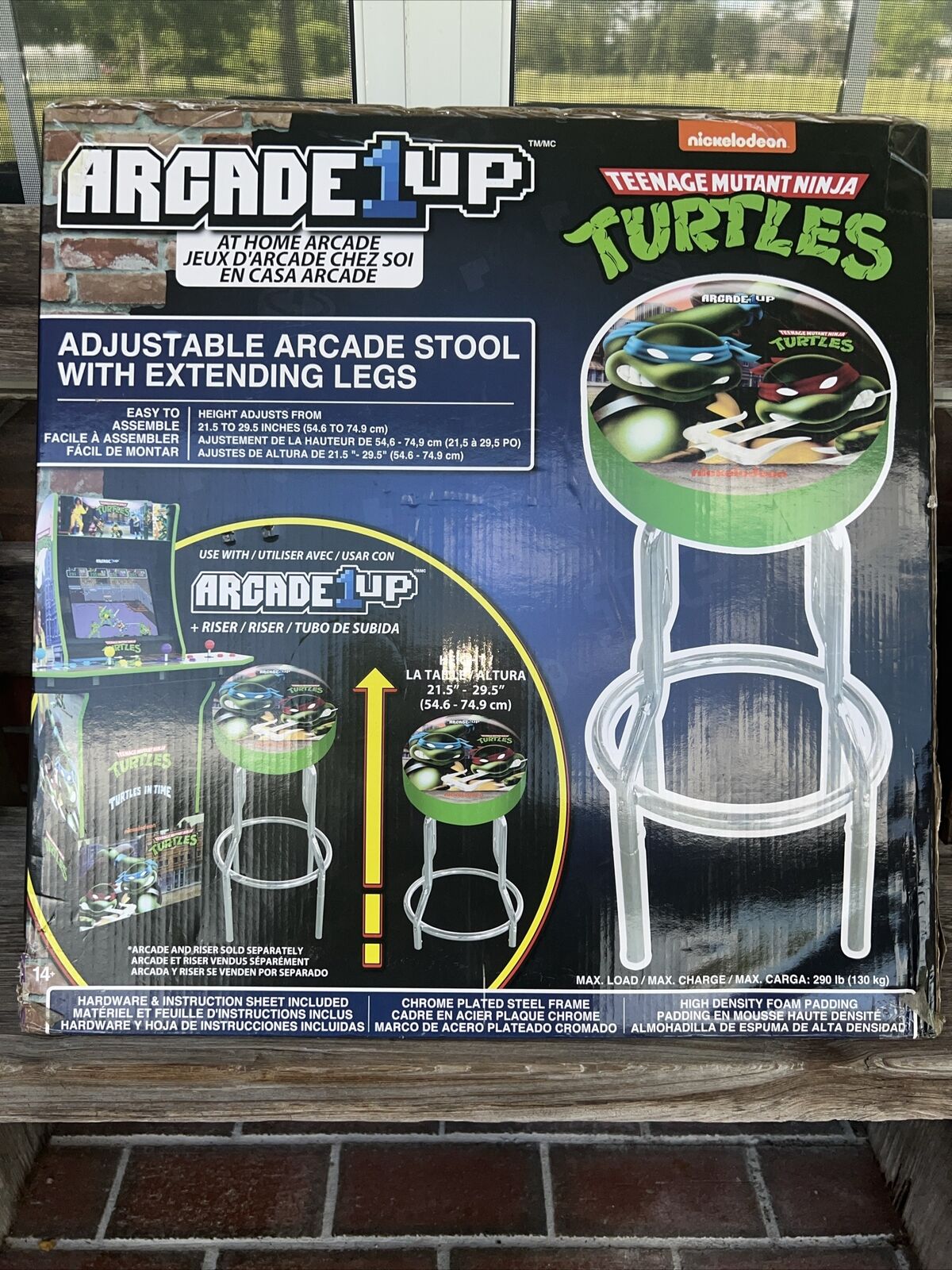 Teenage Mutant Ninja Turtles TMNT Adjustable Arcade1Up Stool Brand New Sealed