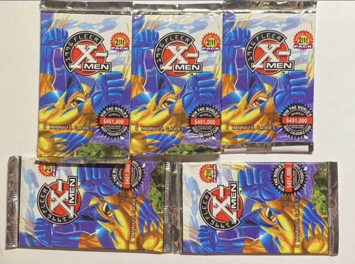 1996 Fleer X-Men Cards Brand New Unopened Pack - 6 Cards Per Pack
