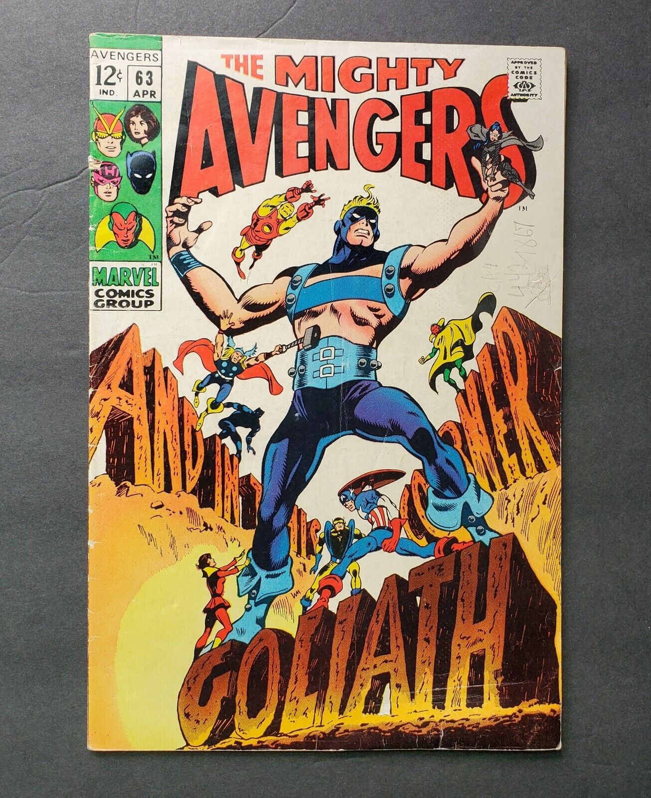 Avengers # 63 - Goliath becomes Yellowjacket.  April 1969 