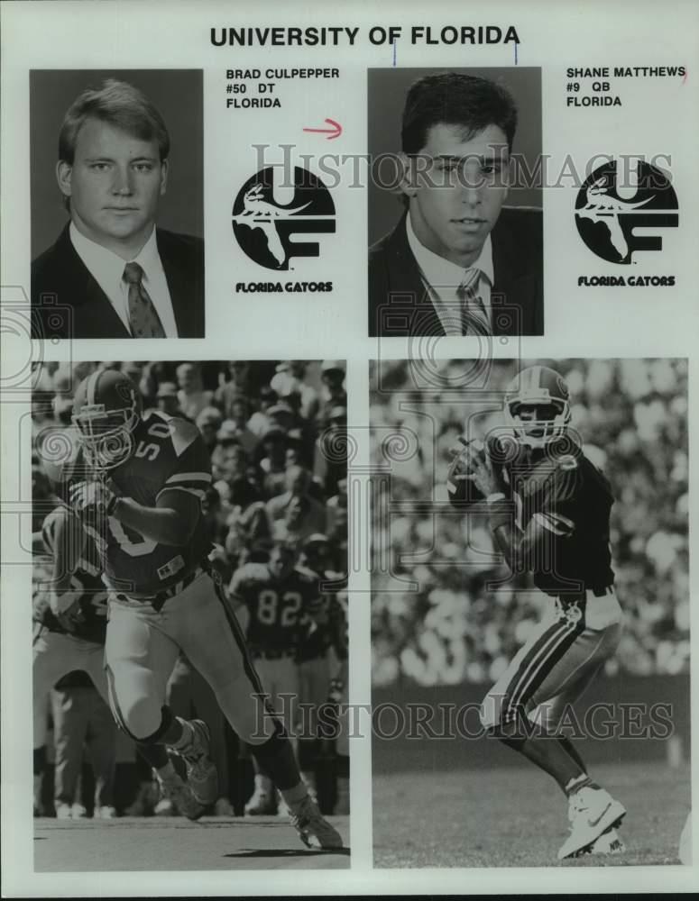 1992 Press Photo U of Florida football players Brad Culpepper & Shane Matthews
