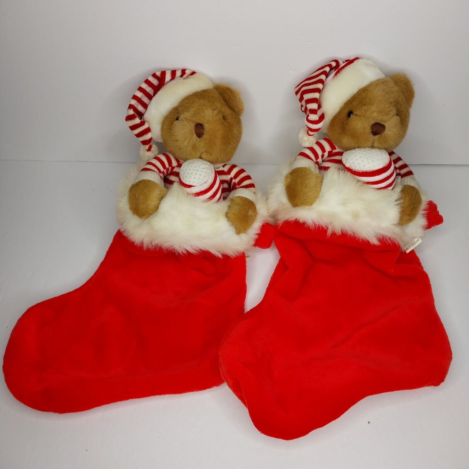 Vintage Teddy Bear Christmas Stocking Plush 18\