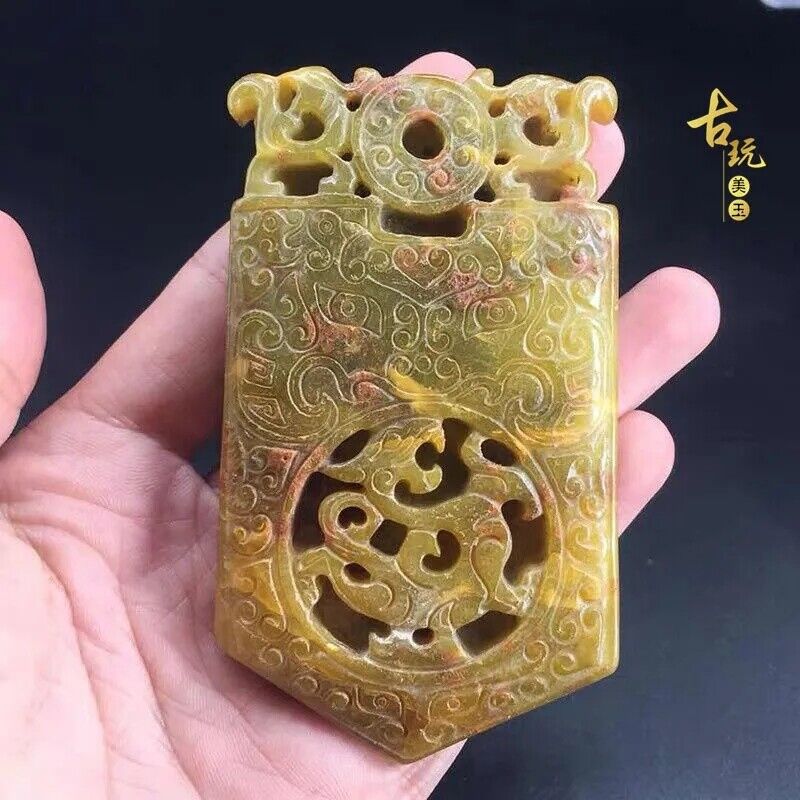 Chinese Rare Antique Home Ornament Craft Collection Qinglong Make A Hand Piece