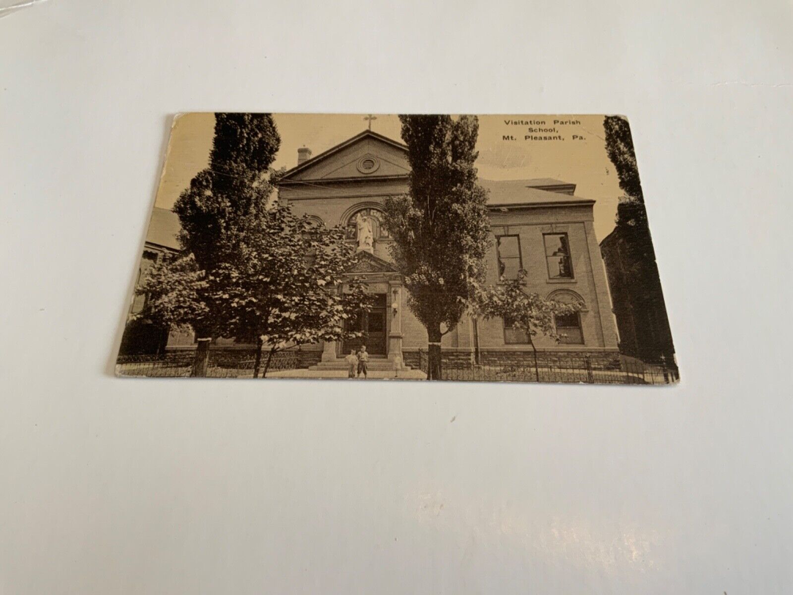 Mt. Pleasant, Pa. ~ Visitation Parish School - 1912 Antique Postcard