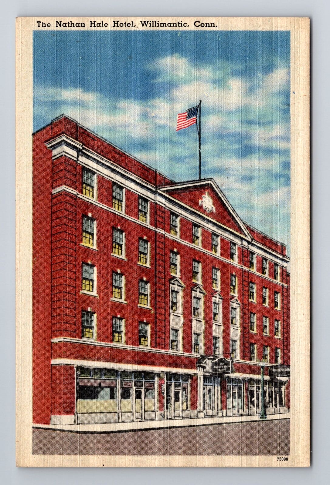Willimantic CT-Connecticut, Nathan Hale Hotel, Antique Vintage Souvenir Postcard