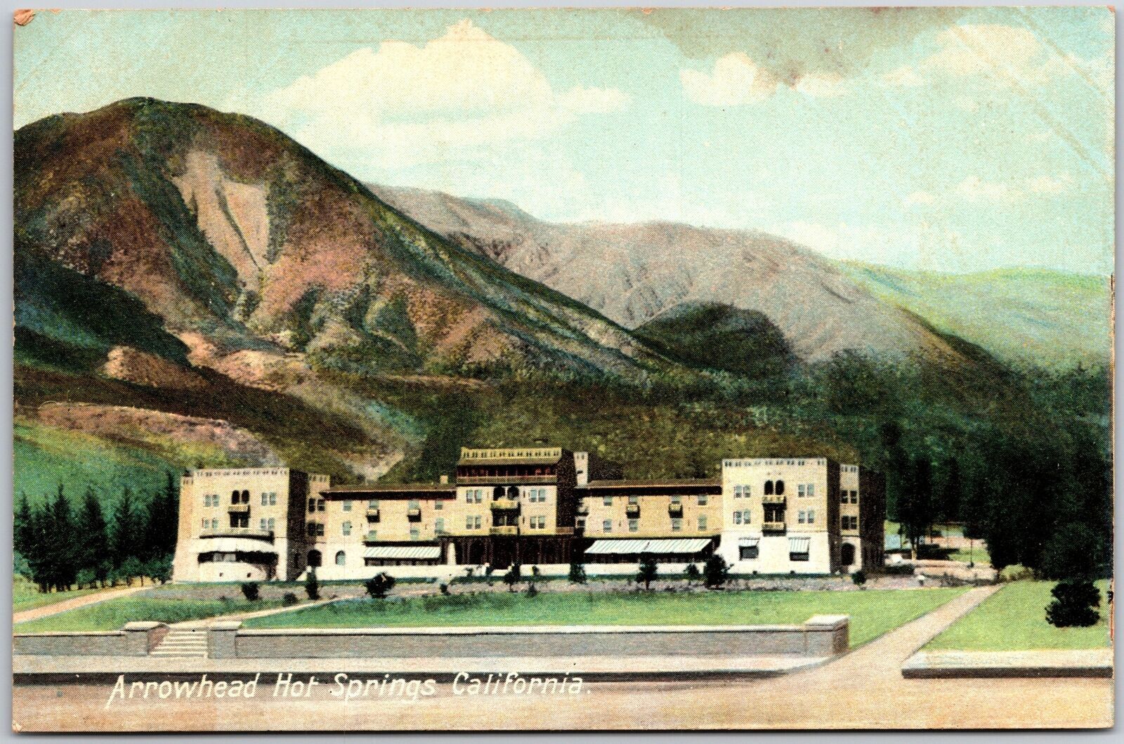 Arrowhead Hot Springs Hotel San Bernardino California CA Mountains Postcard