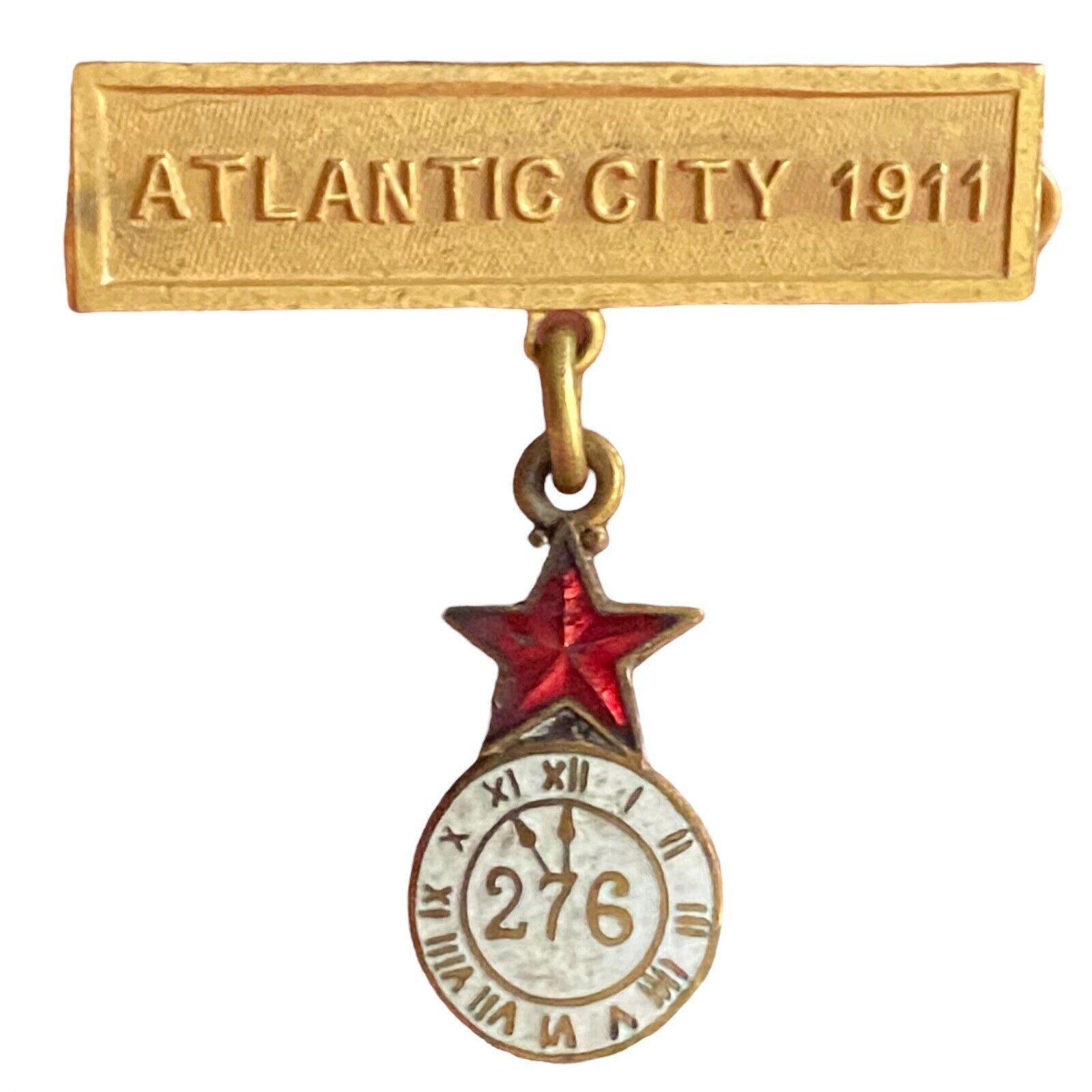 RARE Antique 1911 BPOE Elks Atlantic City Lapel Pin Badge Lodge 276 New Jersey
