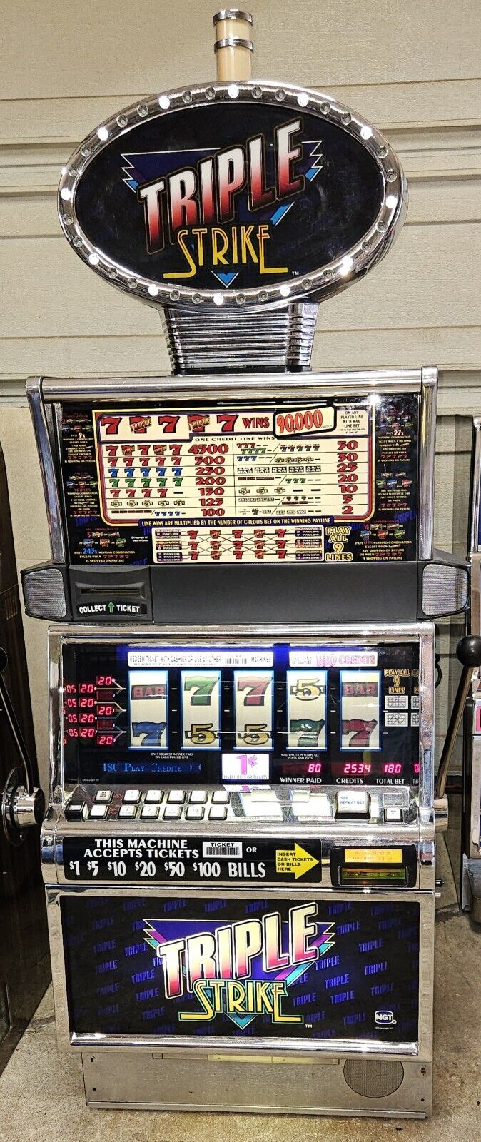 IGT S2000 Triple Strike 9 Line Penny Machine.  (SHIPPING INCLUDED)