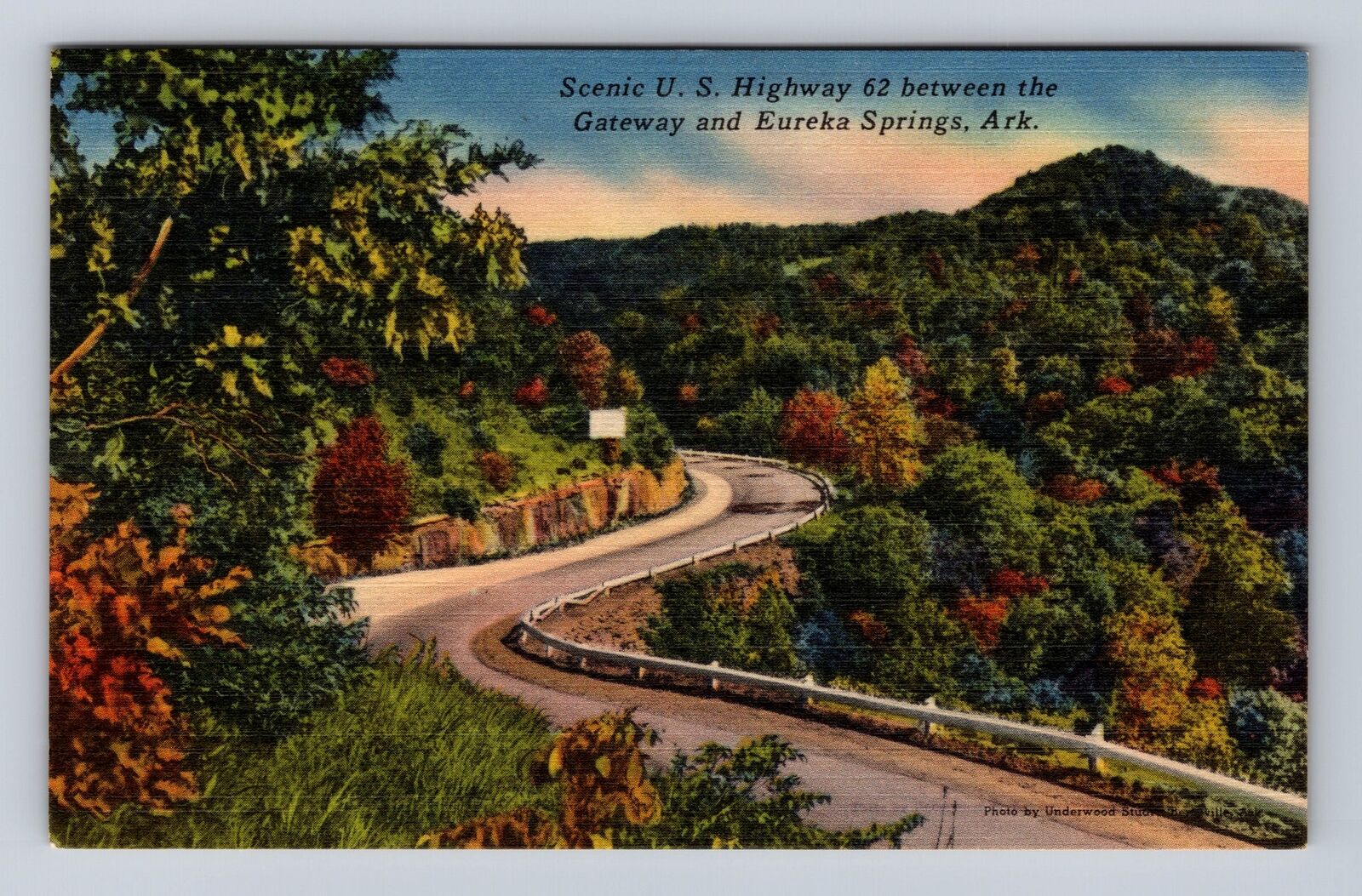 Eureka Springs AR-Arkansas, Scenic U.S Highway 62, Antique Vintage Postcard