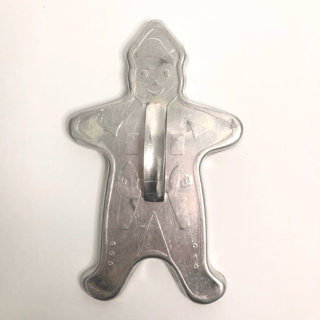 Vintage Metal Cookie Cutter Gingerbread Police Man Military Holster Guns 6 inch