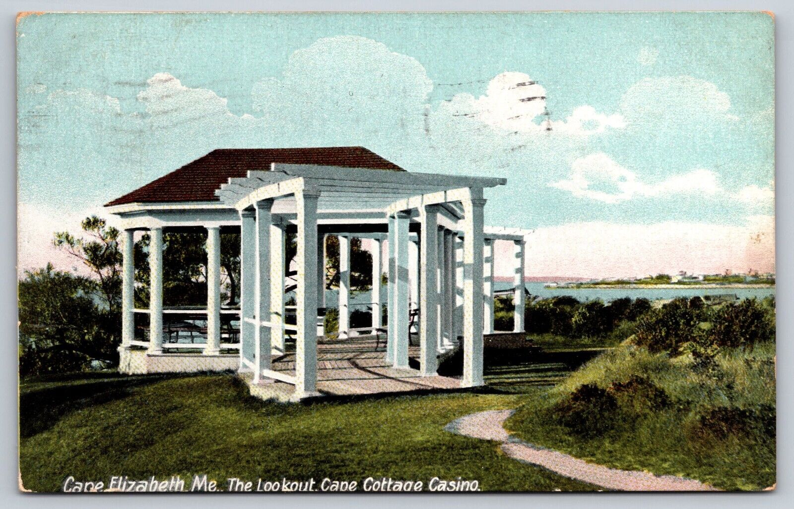 Postcard Maine Cape Elizabeth the Lookout Cape Cottage Casino c1909 10W