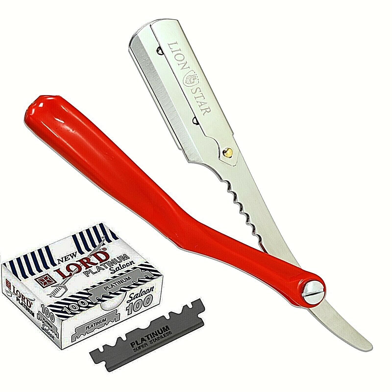 Straight Razor Shaving Barber Vintage Cut Throat Beard Folding Knife 100 Blades
