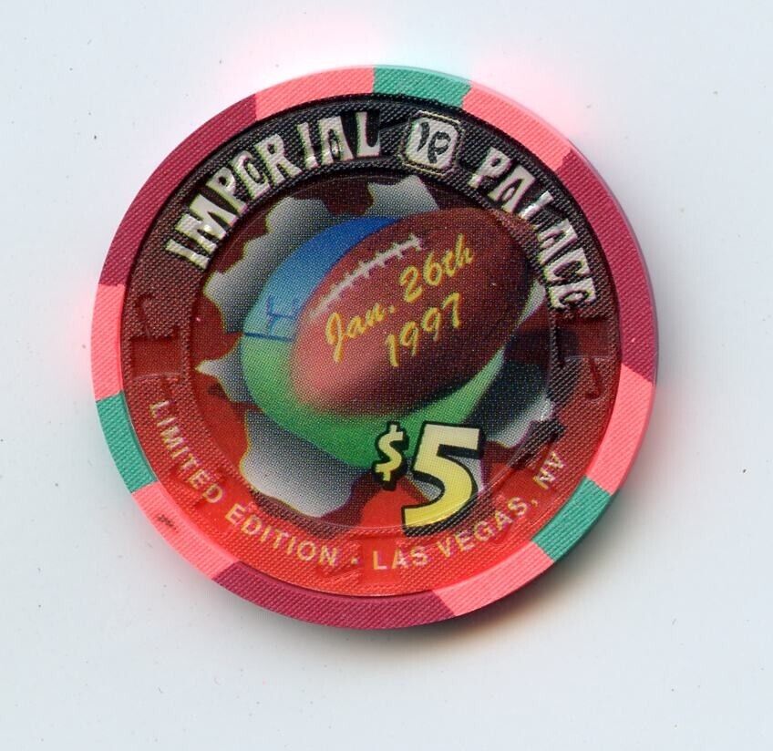 5.00 Chip from the Imperial Palace Casino Las Vegas Nevada Football 97