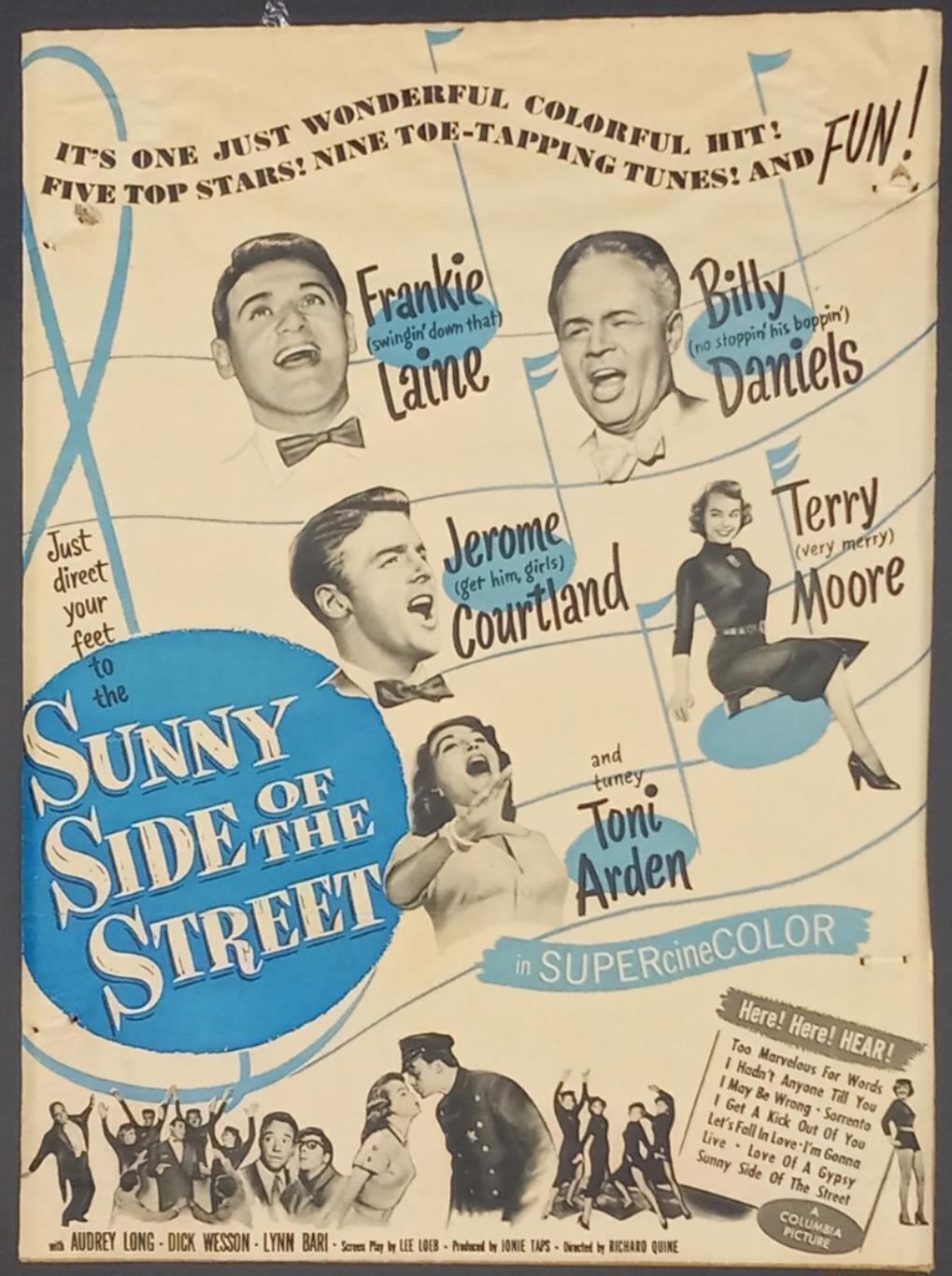 1951 SUNNY SIDE OF THE STREET MOVIE FRANKIE LAINE VINTAGE ADVERTISMENT OS1
