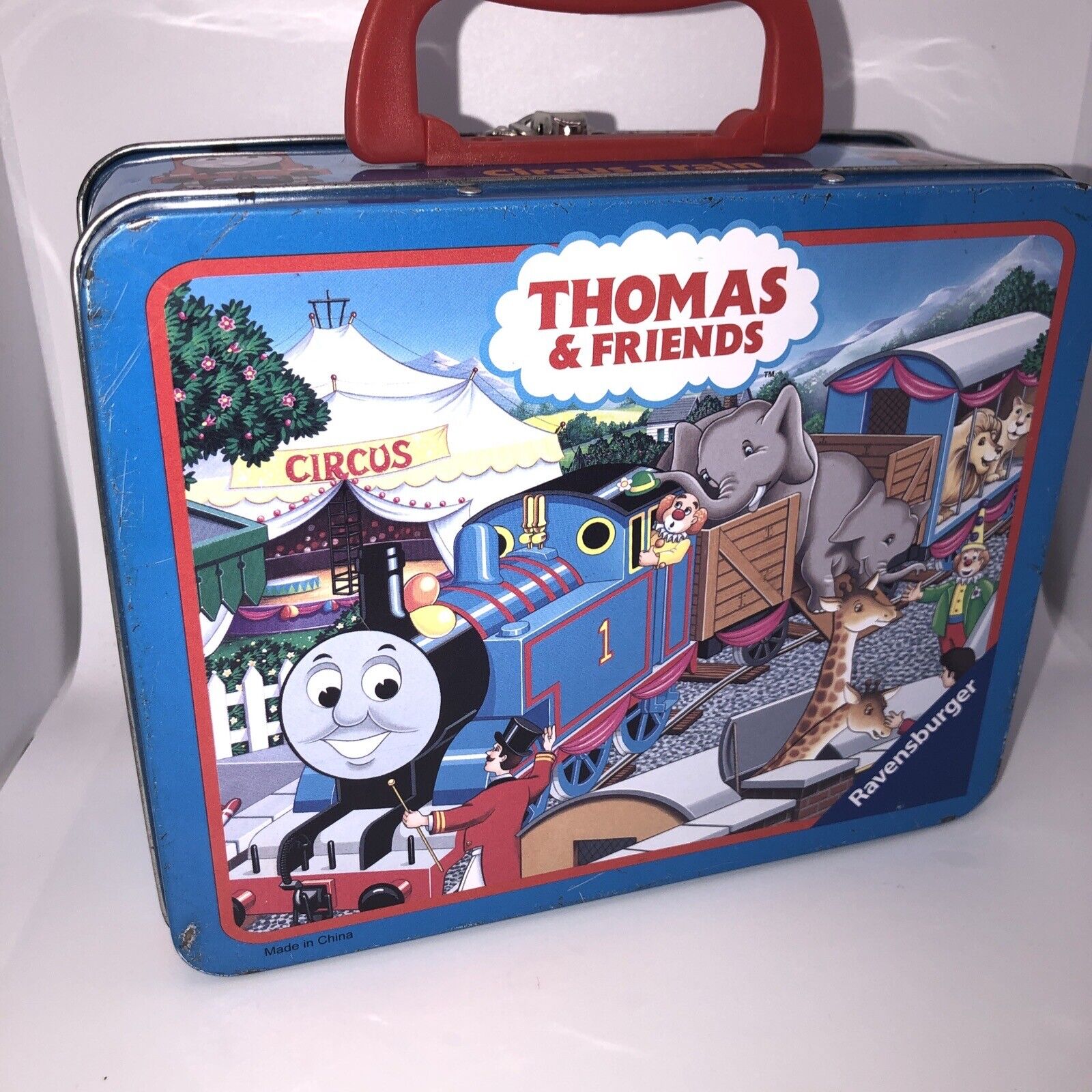 Thomas the Train & Friends Vintage Ravensburger Sodor Circus Tin Lunch Box 2002