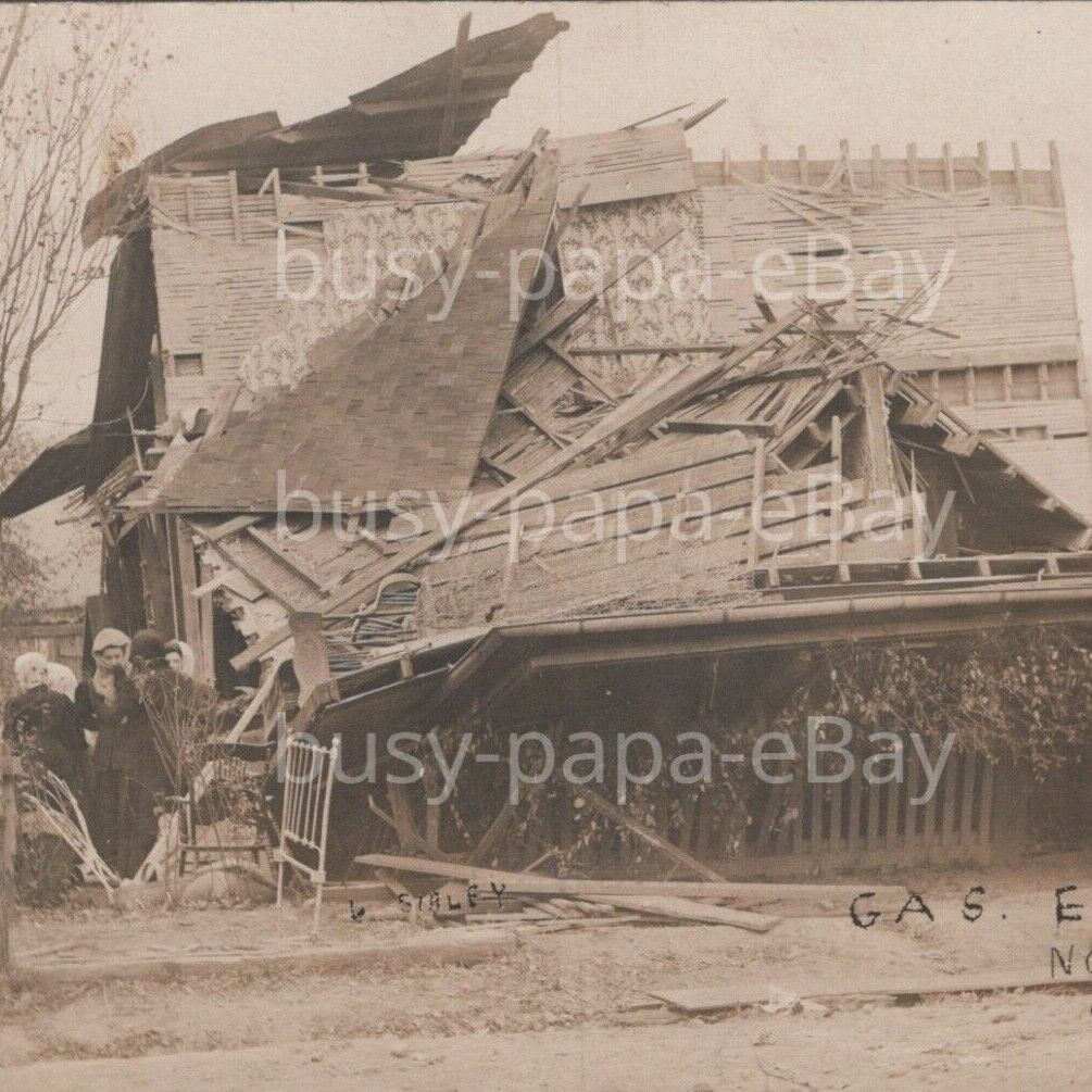 Vintage 1910 RPPC Gas Explosion Accident Disaster Cumberland Maryland Postcard