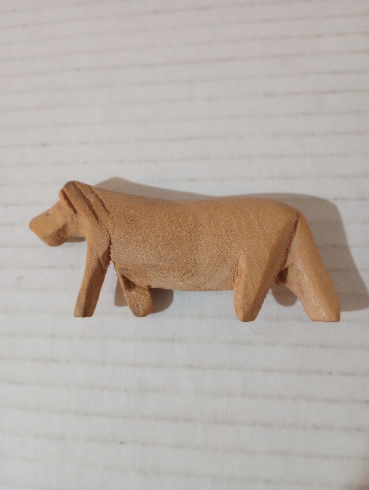 Vintage Artisan Hand Crafted Carved Dog Skinny 3.25\