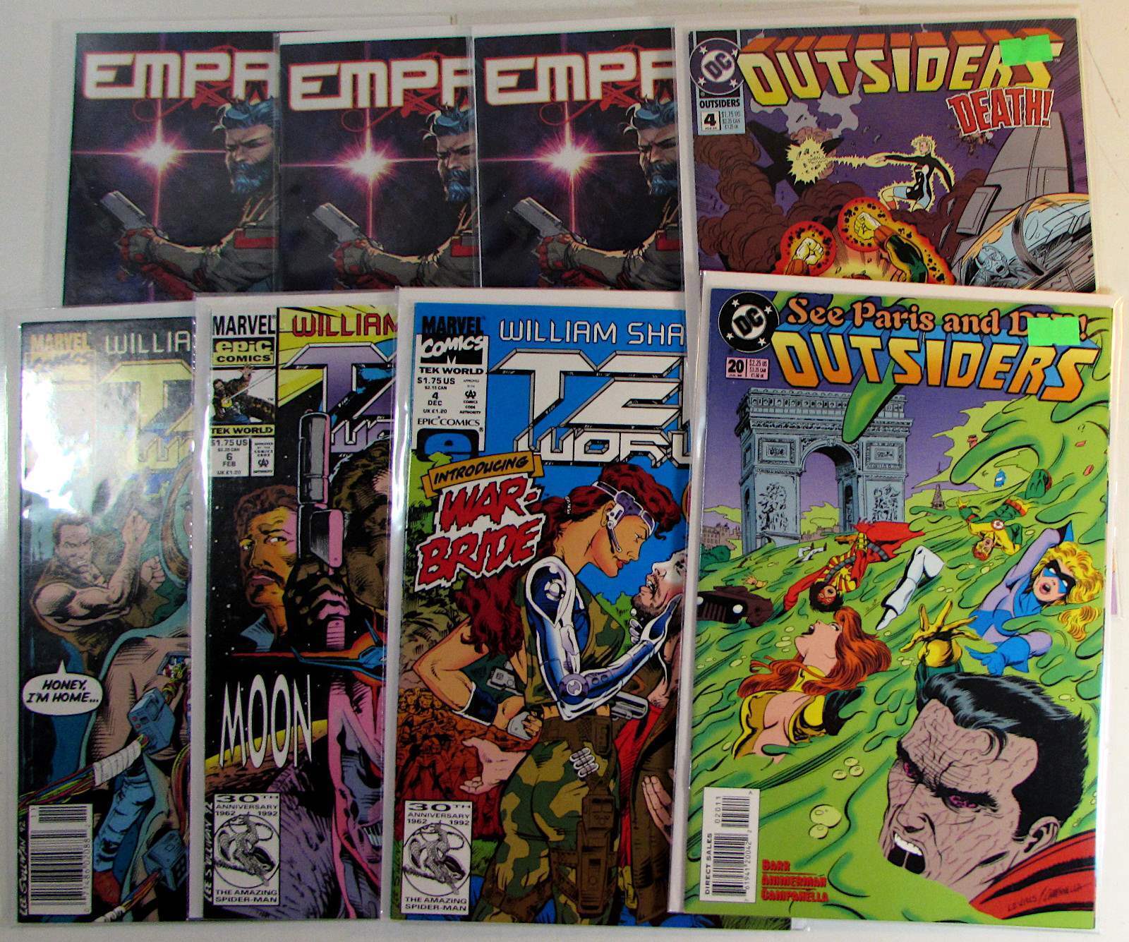 Mixed Lot of 8 #Outsiders 4, 20, TekWorld 3, 4, 6, Empress 1 x3 Marvel (1992)