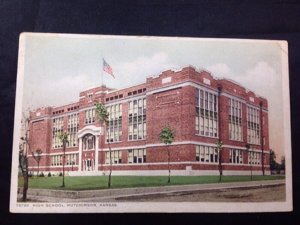 Hutchinson Kansas High School Vintage Color Postcard Unposted Early 1900s