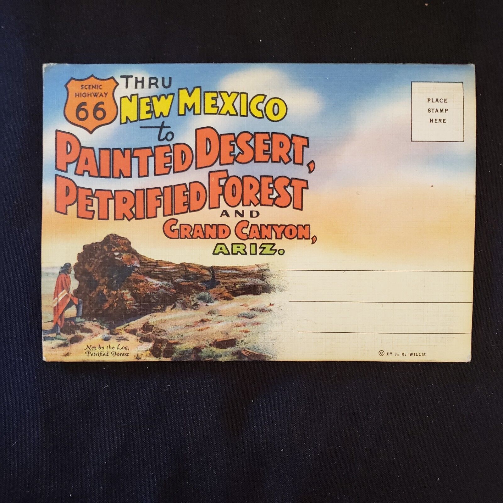 Postcard Folder New Mexico Painted Desert Highway Forest Route 66 Grand Canyon