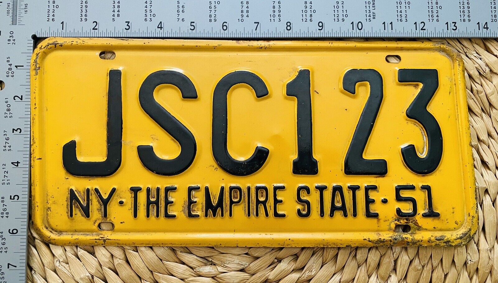 1951 New York License Plate JSC123 ALPCA Garage Decor Judge Supreme Court