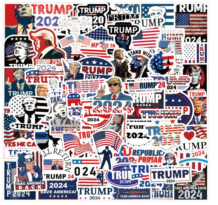 120 Pack Donald Trump 2024 Stickers (Large Size), Bumper Sticker, Trump Decal US