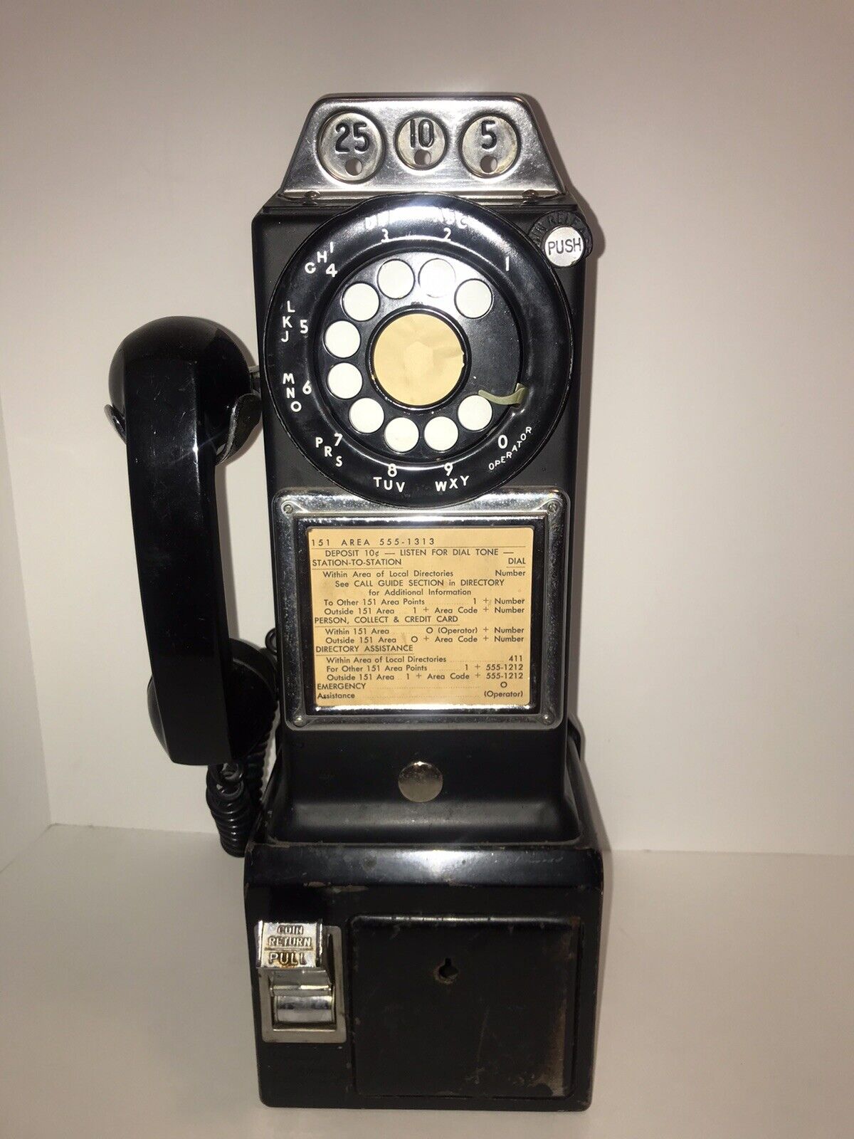 Vintage Northern Electric rotary pay phone. Authentic Item
