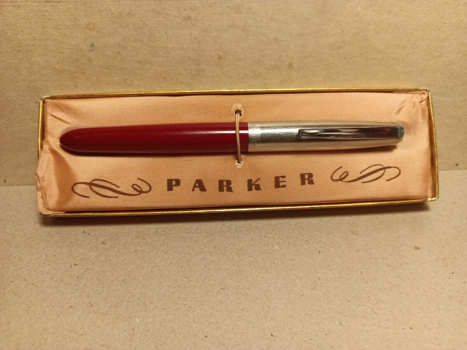 Vintage Red Parker 21 Fountain Pen with Chrome Cap