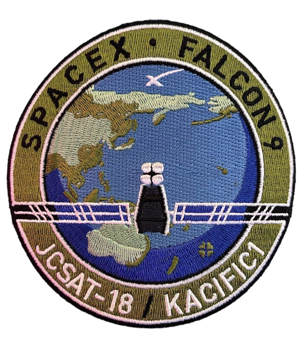 Authentic SPACEX JCSAT-18 / KACIFIC1 -Employee Mission PATCH MINT