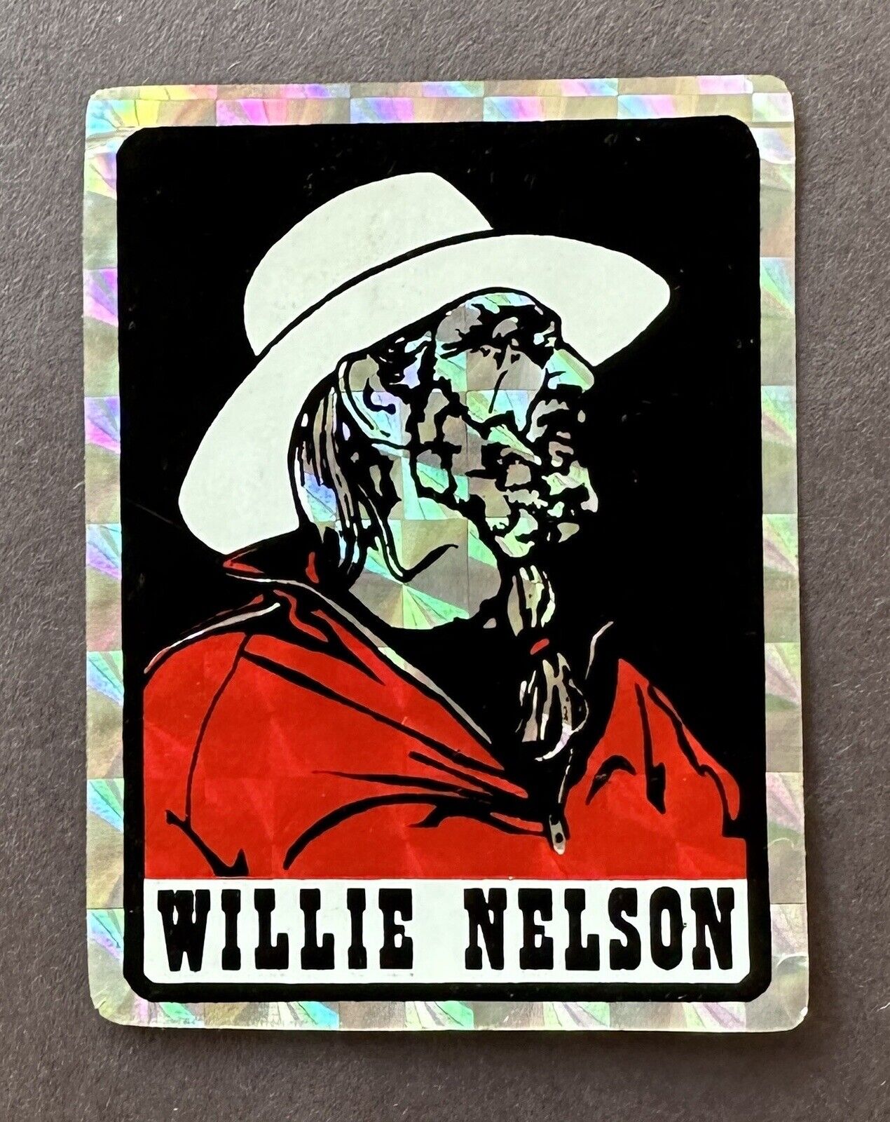 1980s WILLIE NELSON Prism Vending Machine Sticker Vintage Music
