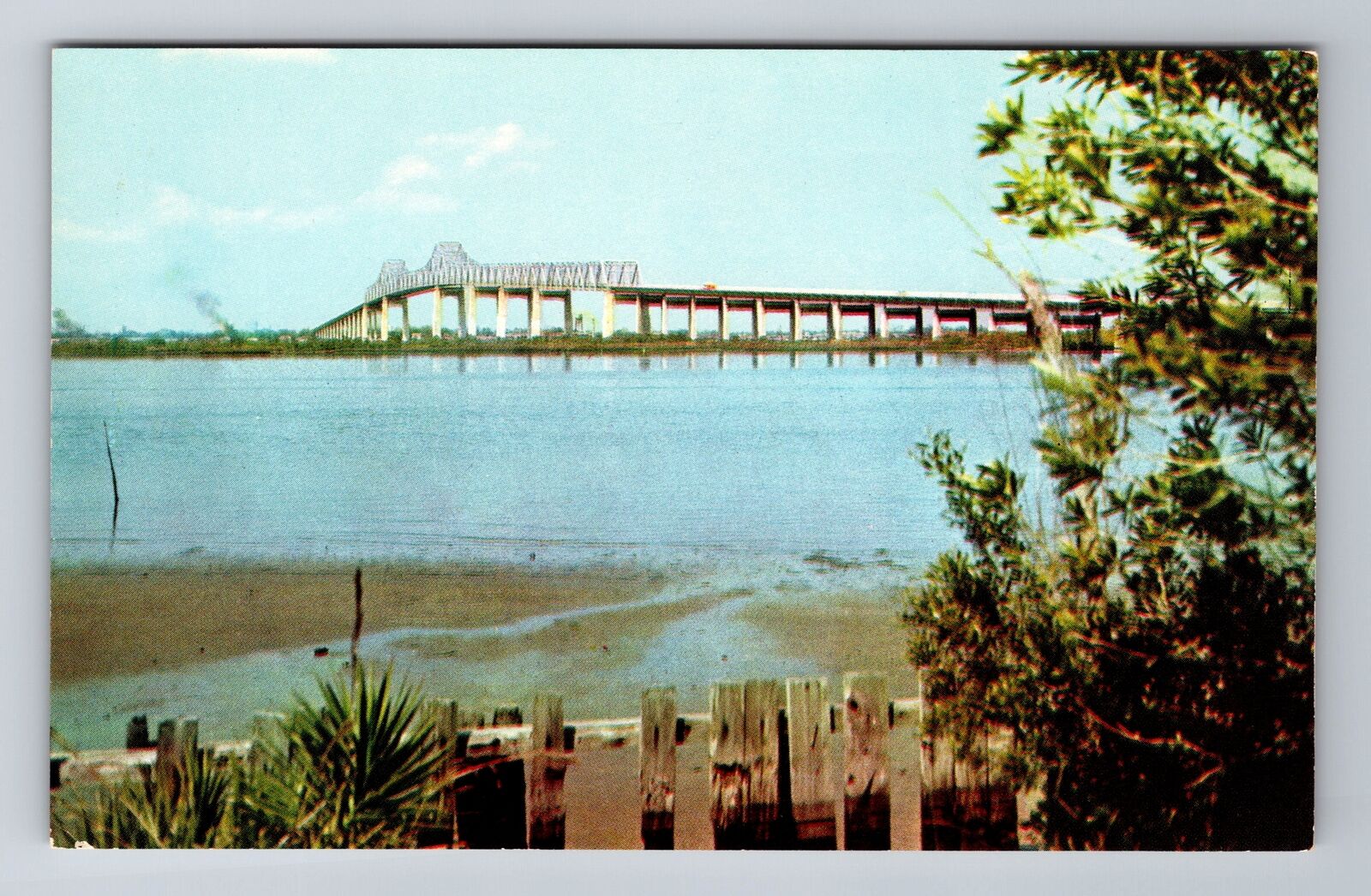 Jacksonville FL-Florida, John Matthews Bridge St. John's River, Vintage Postcard