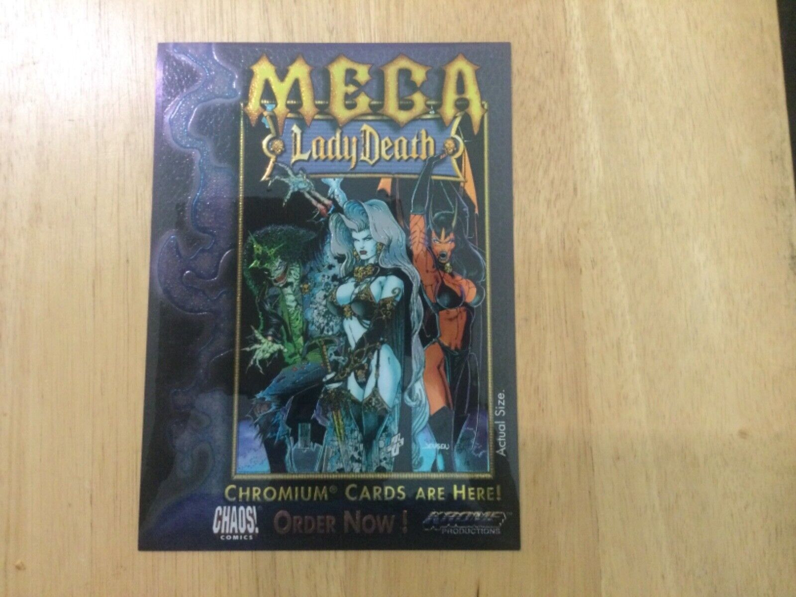 1997 CHAOS COMICS Mega Lady Death Chromium  Dealer Promo - oversized 8\