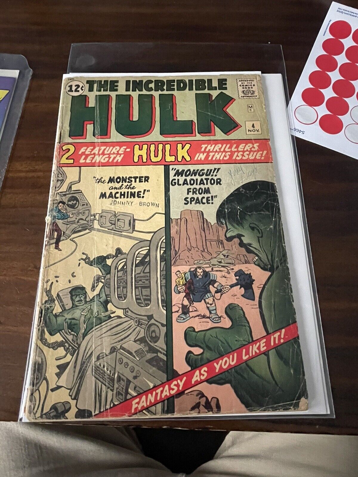 Incredible Hulk #4 Vol. 1 November, 1962