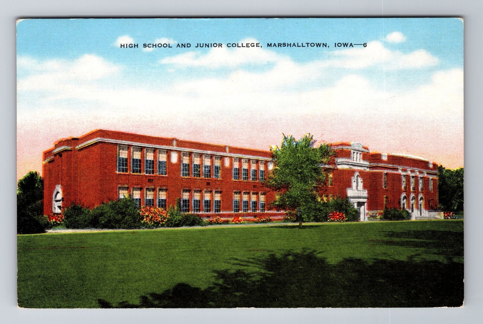 Marshalltown IA-Iowa, High School and Junior College, Antique Vintage Postcard