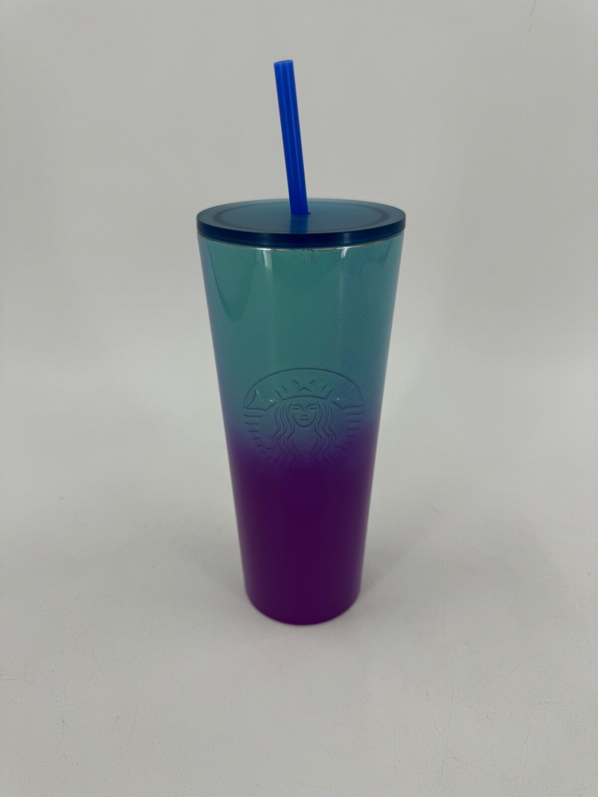 Starbucks 2021 Teal Blue Purple Ombre 24 Oz Stainless Steel Cold Cup Tumbler