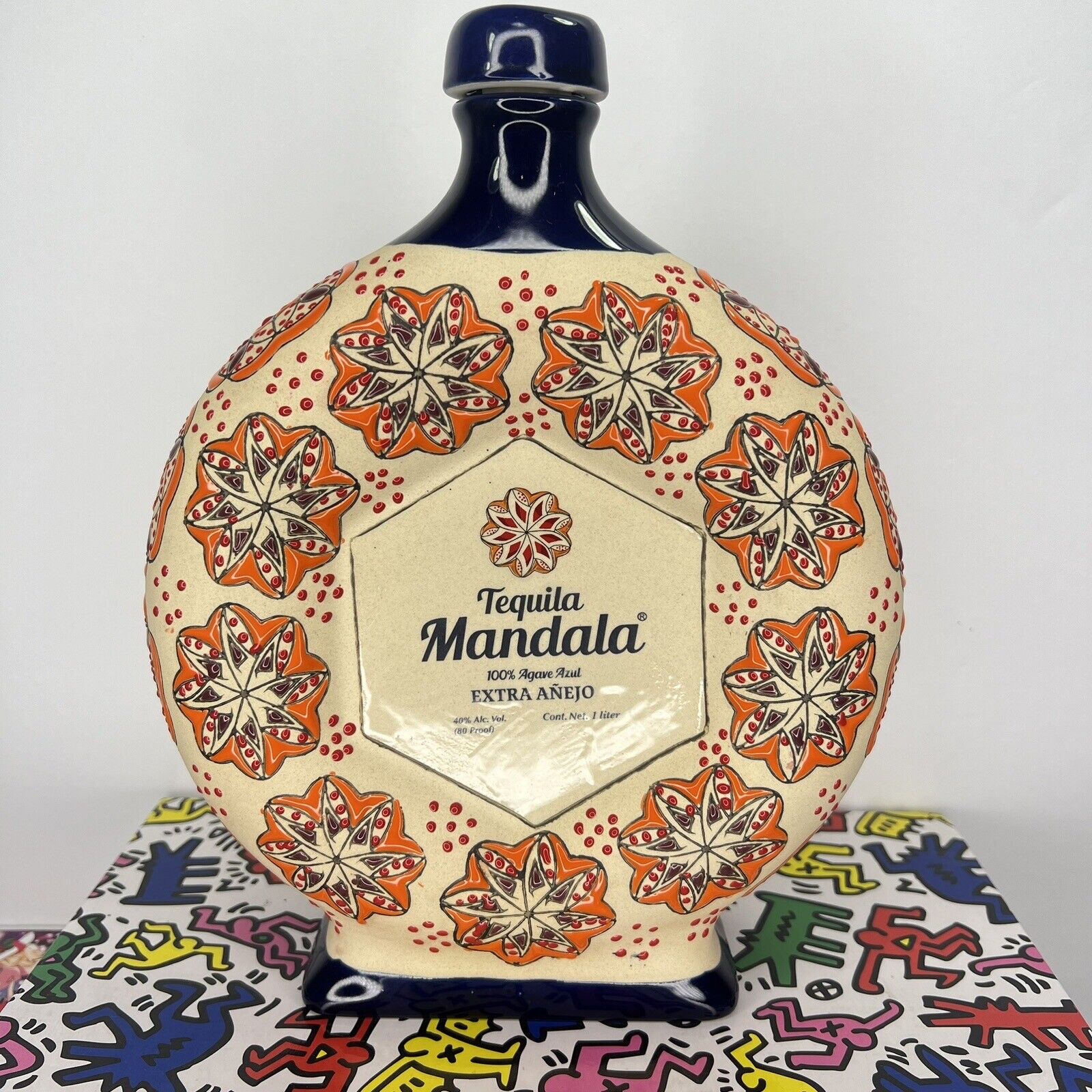 Tequila Mandala Extra Anejo Limited Edition Empty Ceramic Bottle Hand Paint 2023