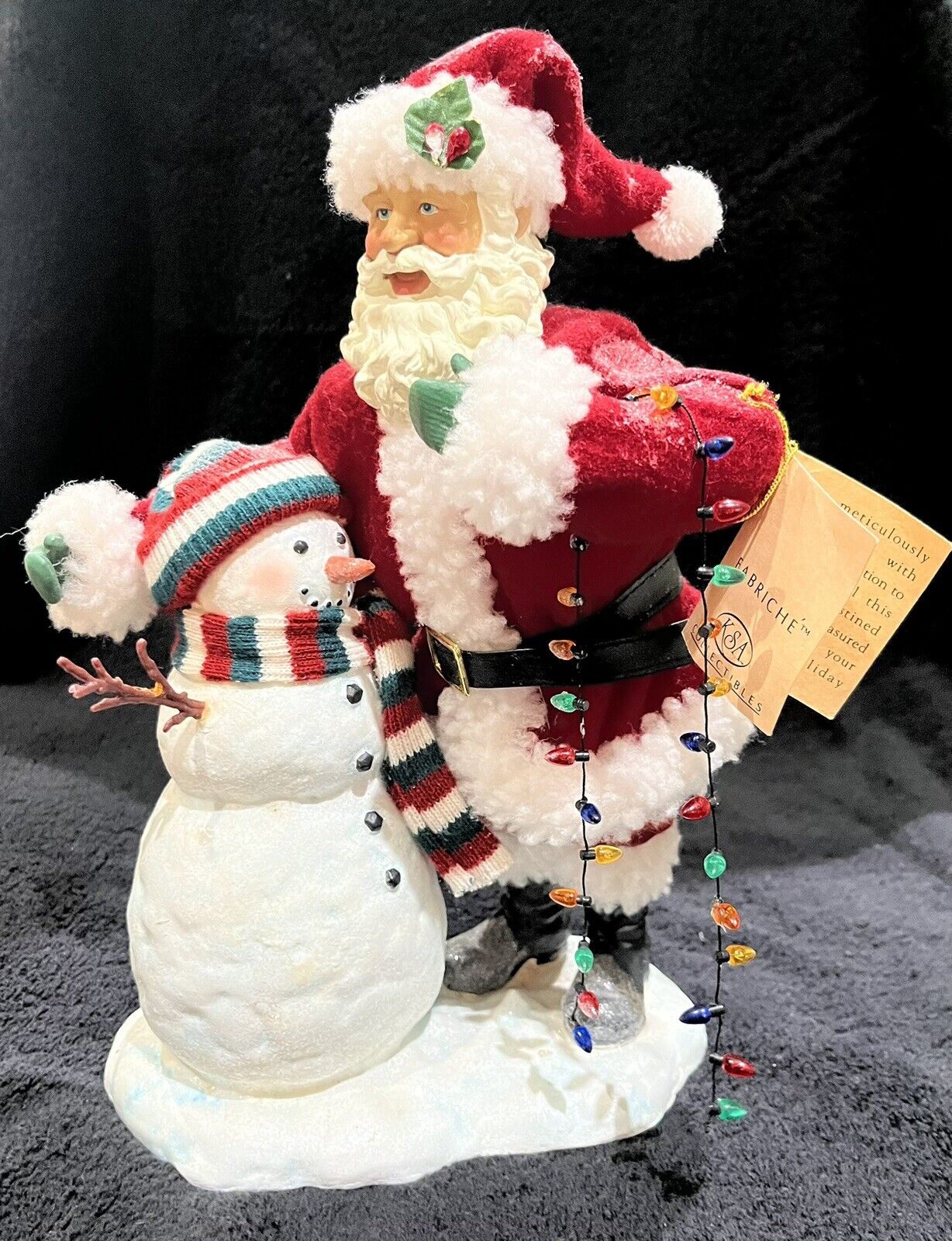 Vintage Kurt Adler Fabriche Santa & Snowman. 