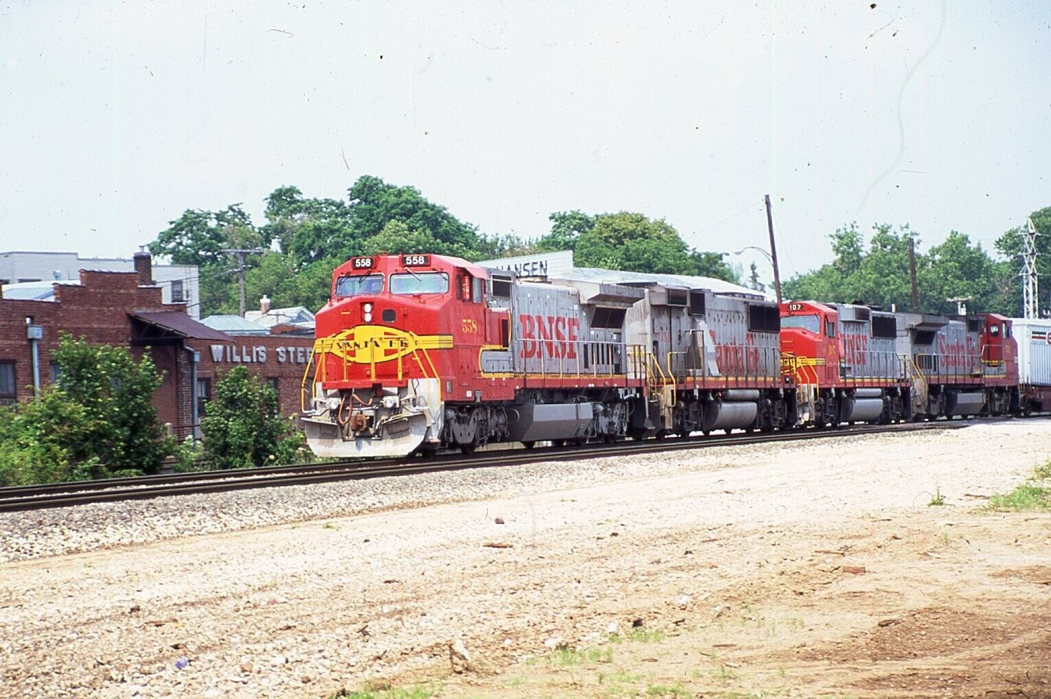 Original Train Slide  BNSF Santa Fe   #558  06/1997Galesburg IL #04