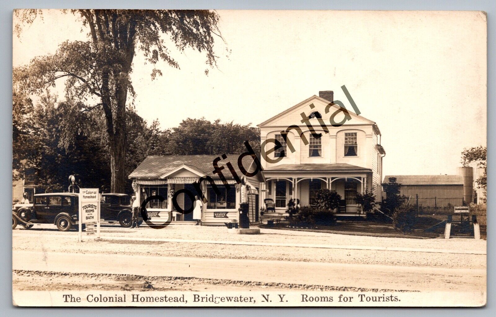 Real Photo Homestead Roadside Store Gas Station At Bridgewater NY RP RPPC M271