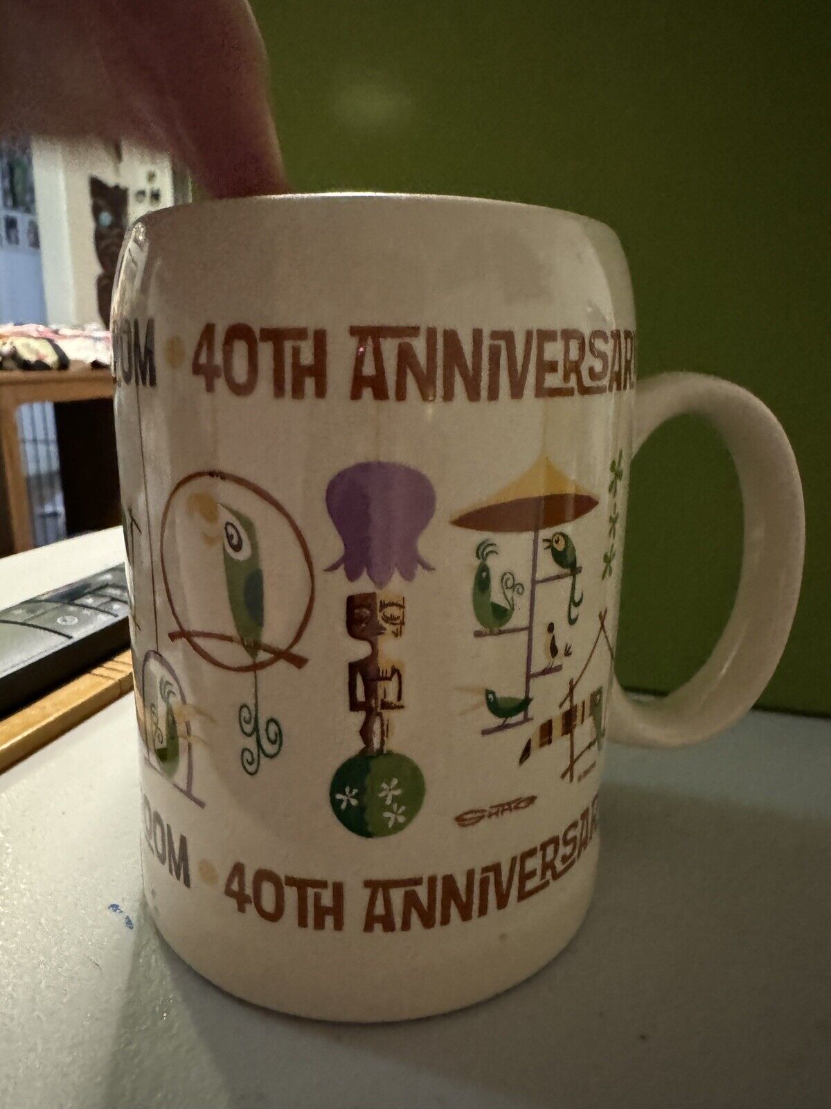 Disneyland Enchanted Tiki Room 45th Anniversary mug Rare Never used Collector