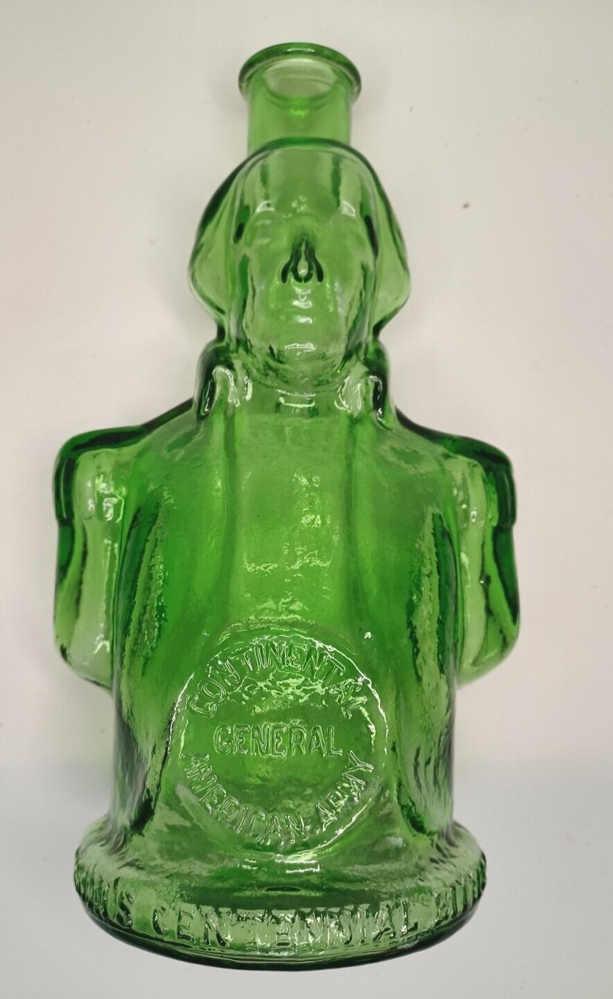 VTG Wheaton Green George Washington Simmon\'s Centennial Bitters Glass Bottle 10\