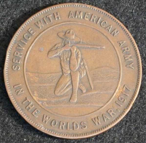 WWI US Army Dollar Medal Coin Keep Your Powder Dry 1917 WW1 Original