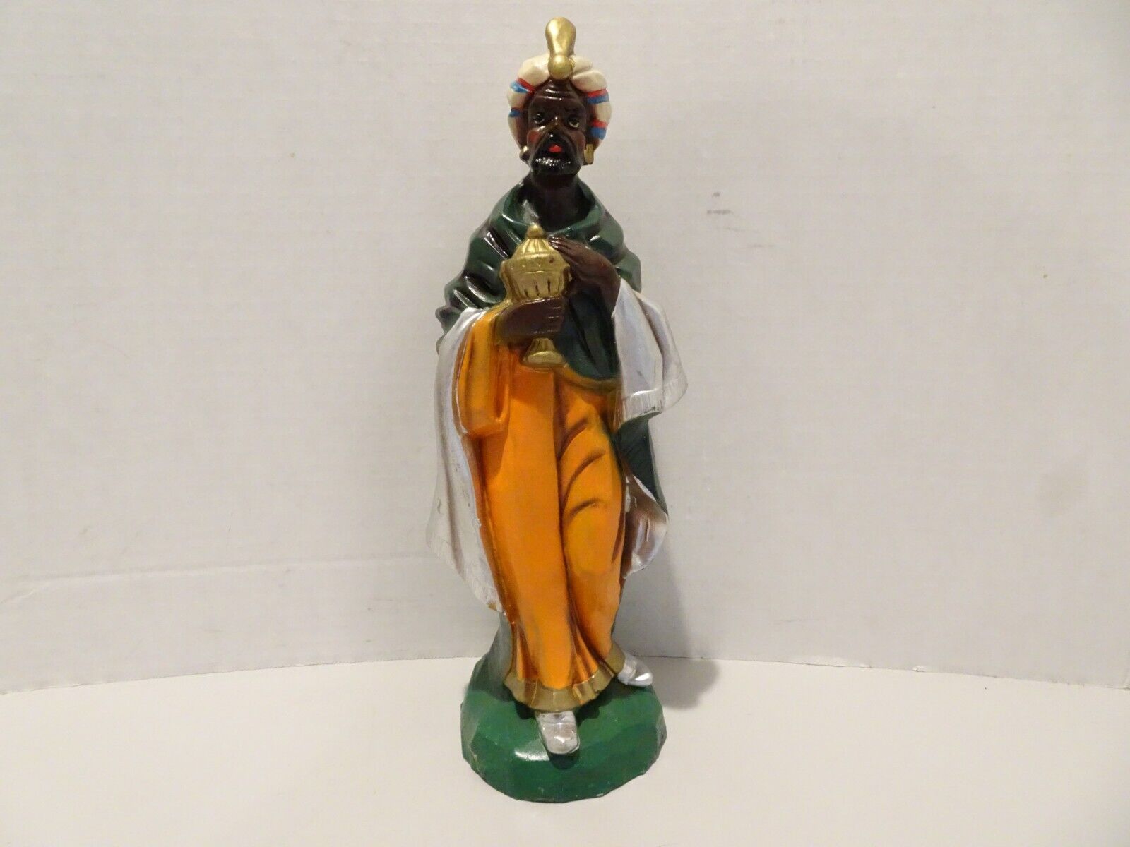 VTG Nativity Figurine Wiseman King Paper Mache Italy Large 11.5