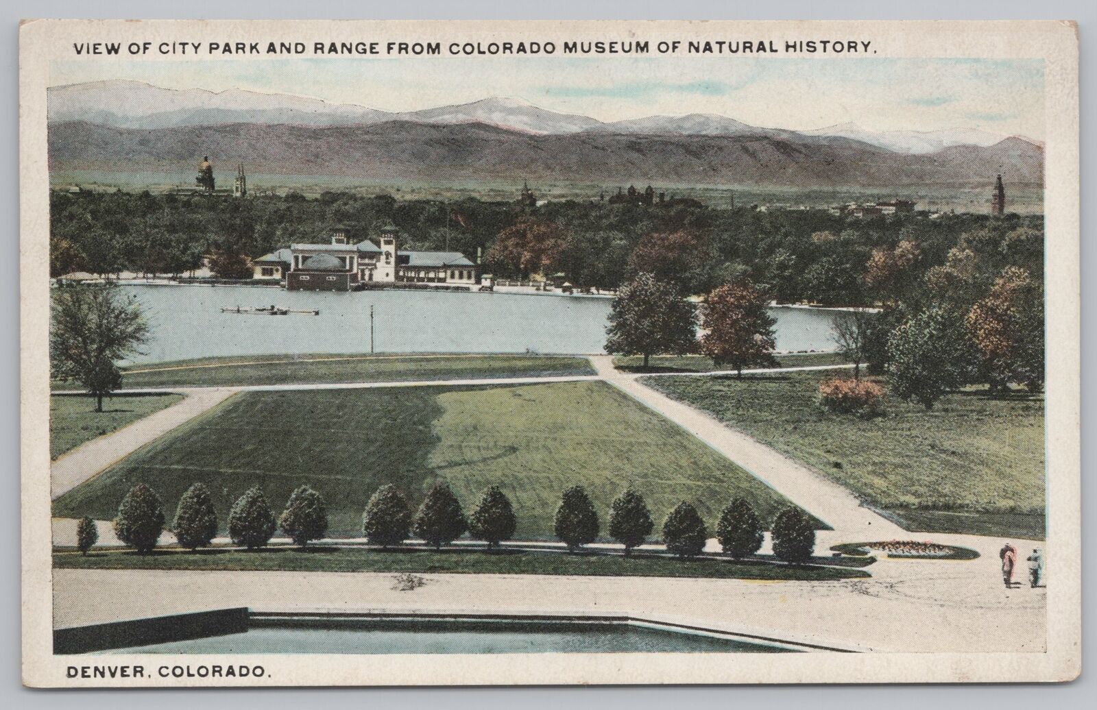 State View~City Park & Range View From Museum Of Natural History CO~Vintage PC