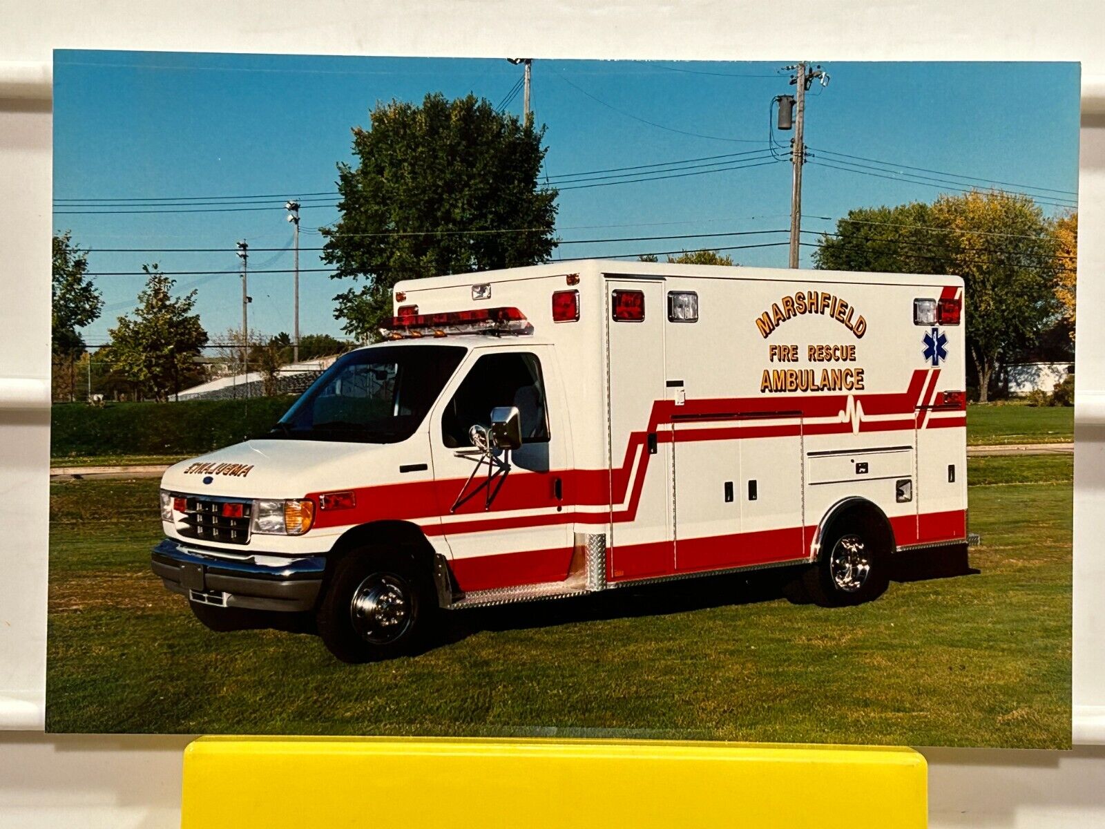 Marshfield WI 1990s Ford F Horton Ambulance Fire Apparatus Print A33