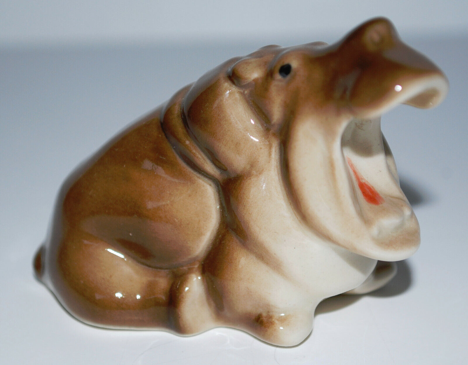 PORCELAIN Figurine Hippopotamus.Hand Painted