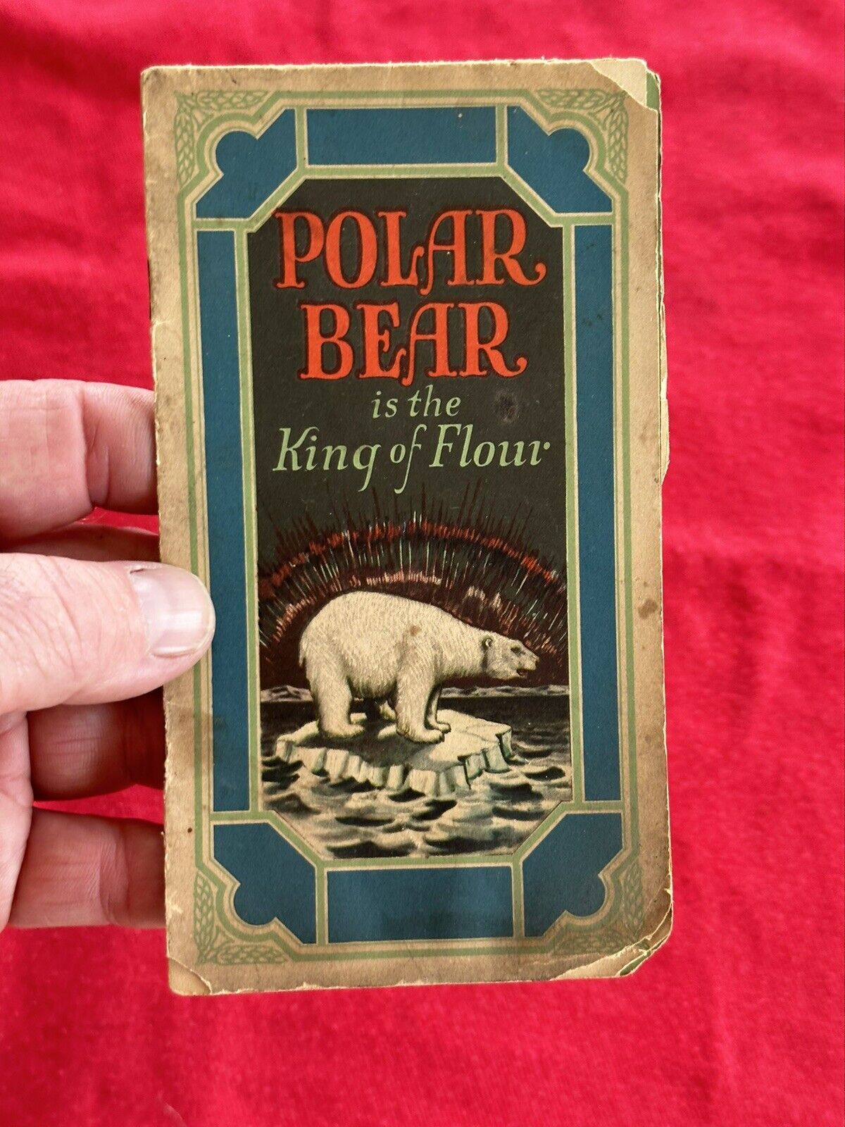 AWESOME OLD POLAR BEAR FLOUR RECIPE FOLDOUT GREAT GRAPHICS & OLD TIME RECIPES